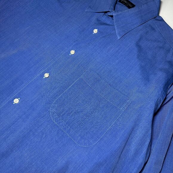 Gitman Bros. Classic Poplin Blue Dress Shirt Made in 16 / 33 Large Made in USA - Picture 11 of 12